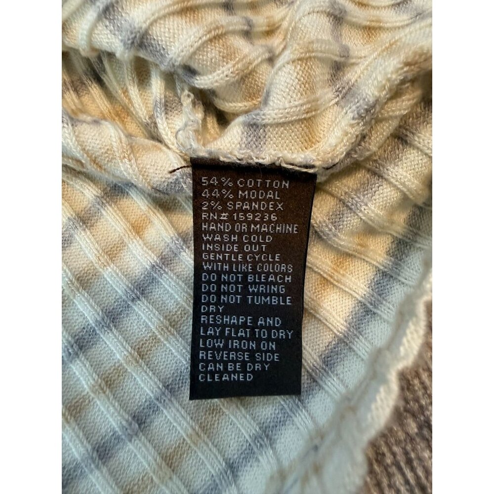 J. McLaughlin Arlette Ribbed Cotton Blend Striped Turtleneck Sweater Large - Picture 6 of 9